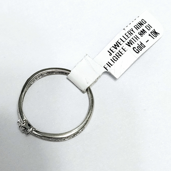 10K Gold Diamond filigree Ring sz 4.5 - Picture 10 of 11